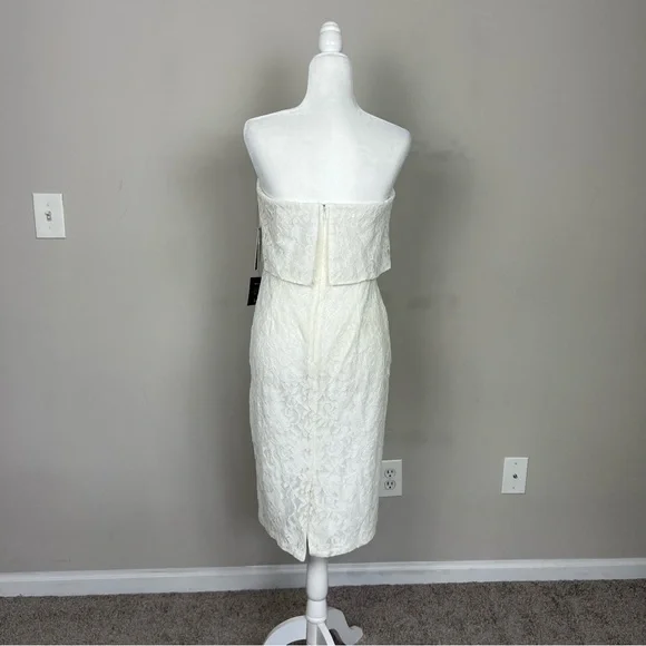 NWT LULUS LET’S GO OUT TONIGHT WHITE LACE STRAPLESS BODY CON DRESS SIZE MEDIUM - Picture 12 of 16